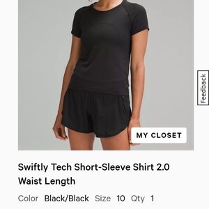 lululemon Swiftly Tech Black Short-Sleeve Shirt
